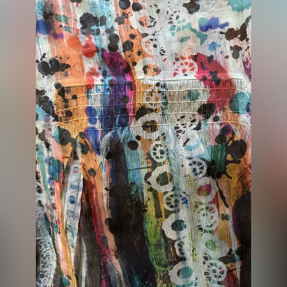 CLEARANCE Anthropologie Multicolor Sheer Top NWOT - Picture 9 of 12